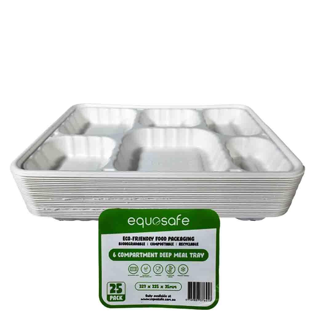 6CP Deep Meal Tray 25Pcs