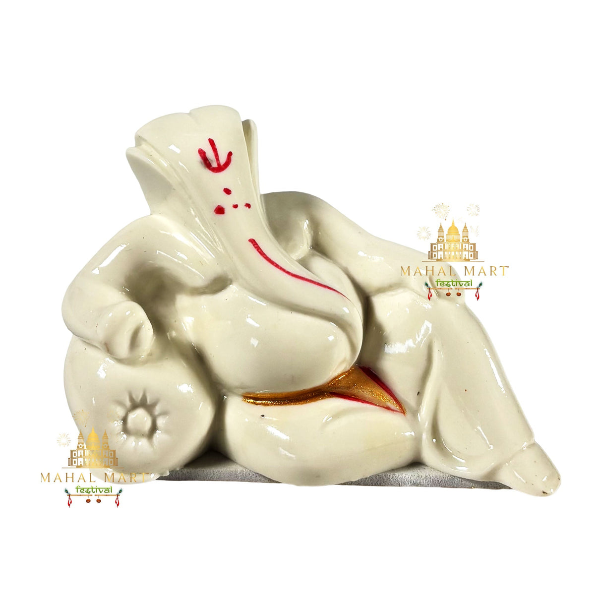 White Sleeping Ganesh Idol