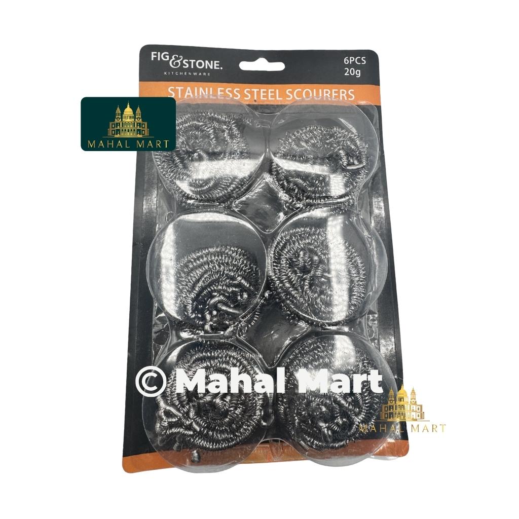 Fig & Stone Stainless Steel Scourers 6pcs