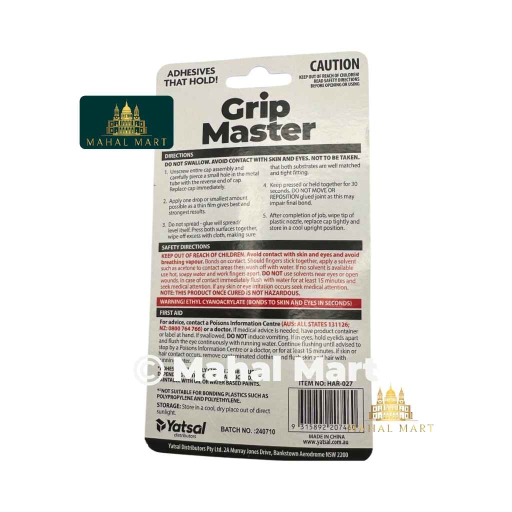 Grip Master Super Glue 3ml