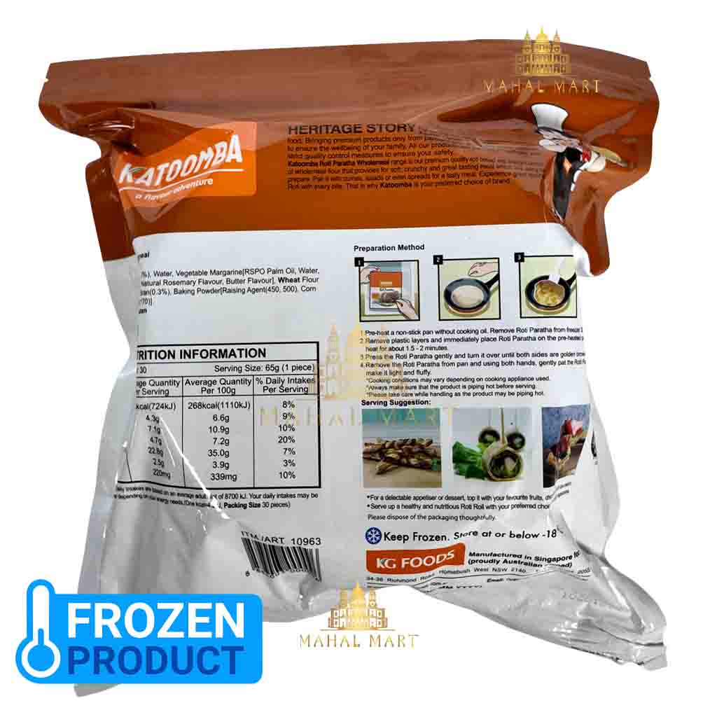 Frozen Katoomba Wholemeal Roti Paratha 30pcs