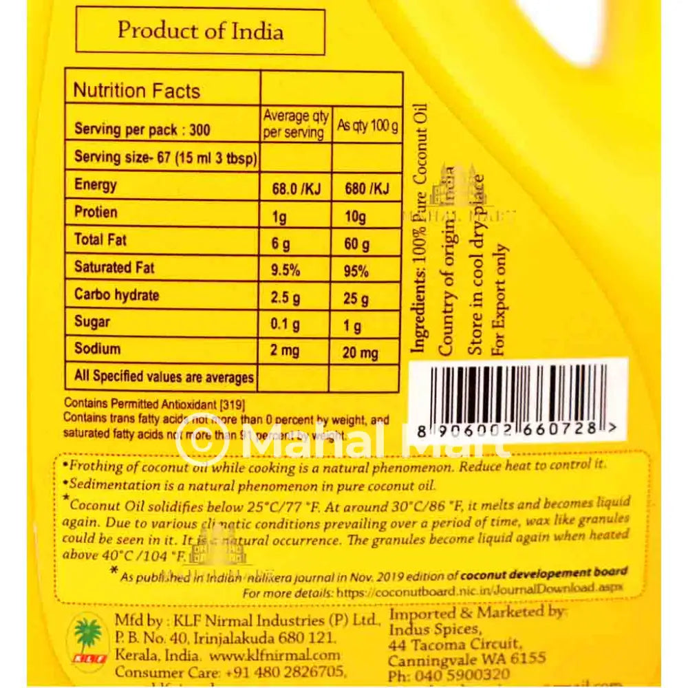 KLF Coconut Oil 1Ltr