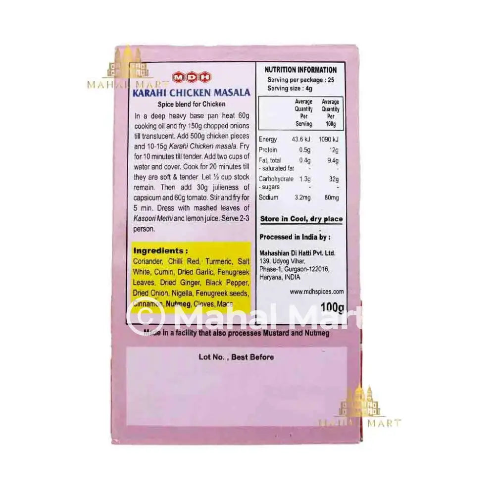 MDH Karahi Chicken Masala 100g - Mahal Mart