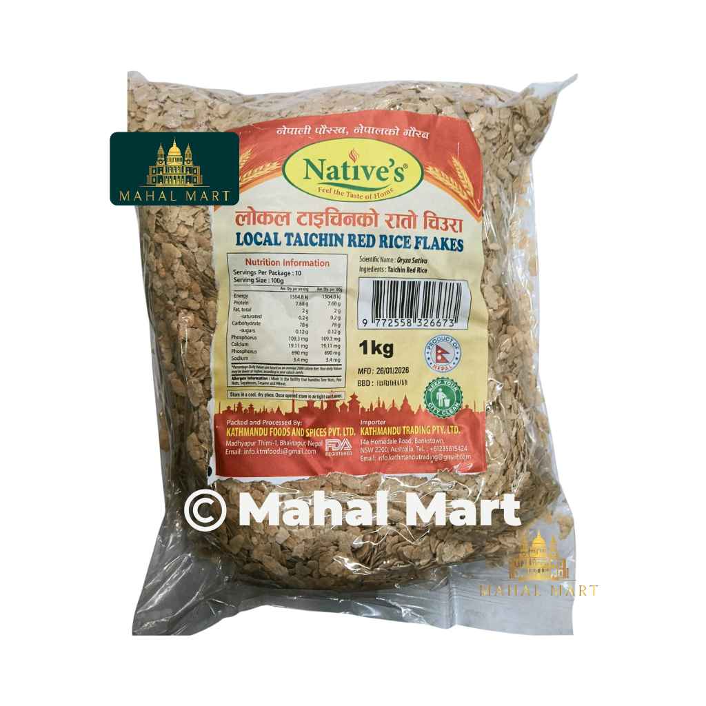 Native's Local Taichin Red Rice Flakes 1kg