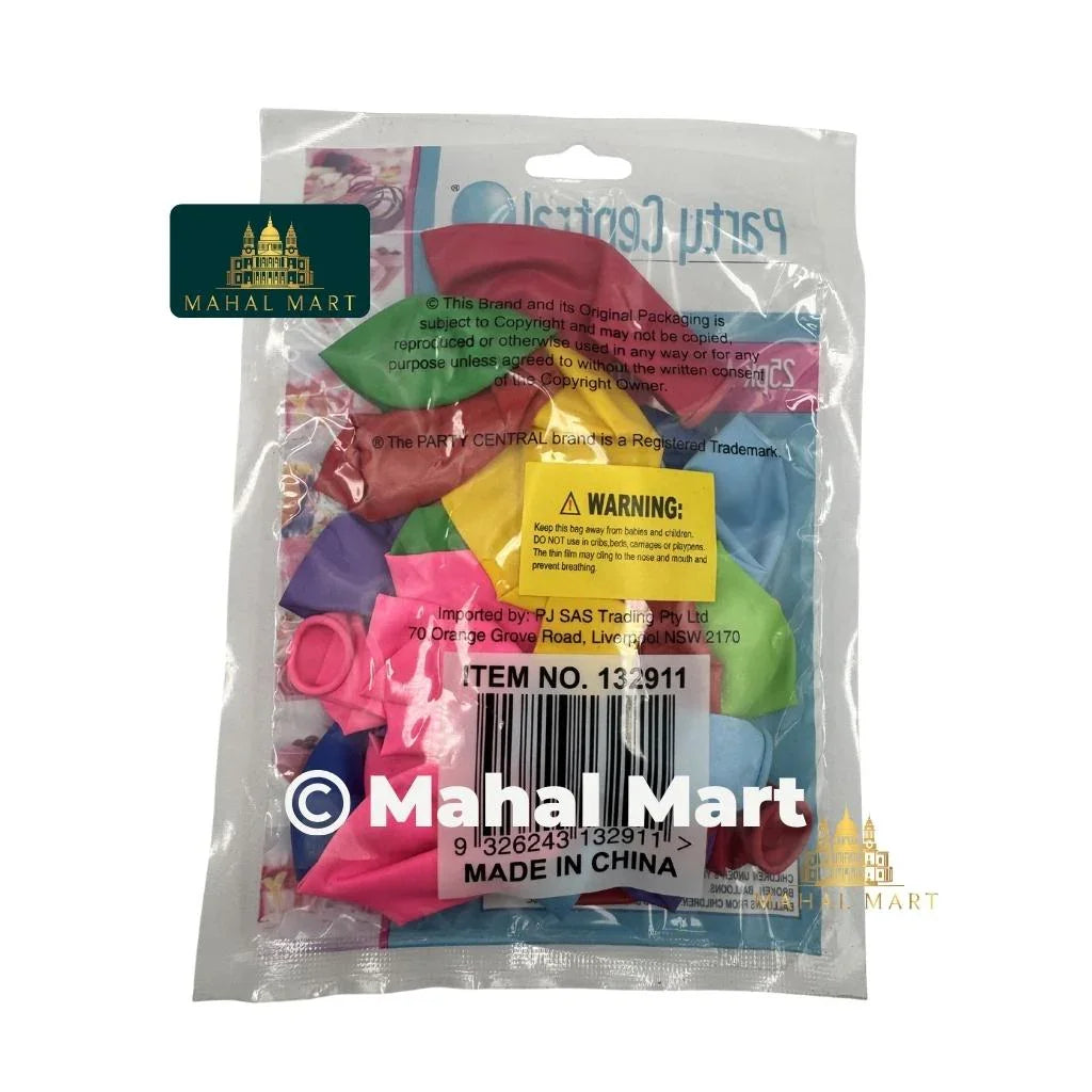 Party Central Assorted Coloured Ballon 25pcs