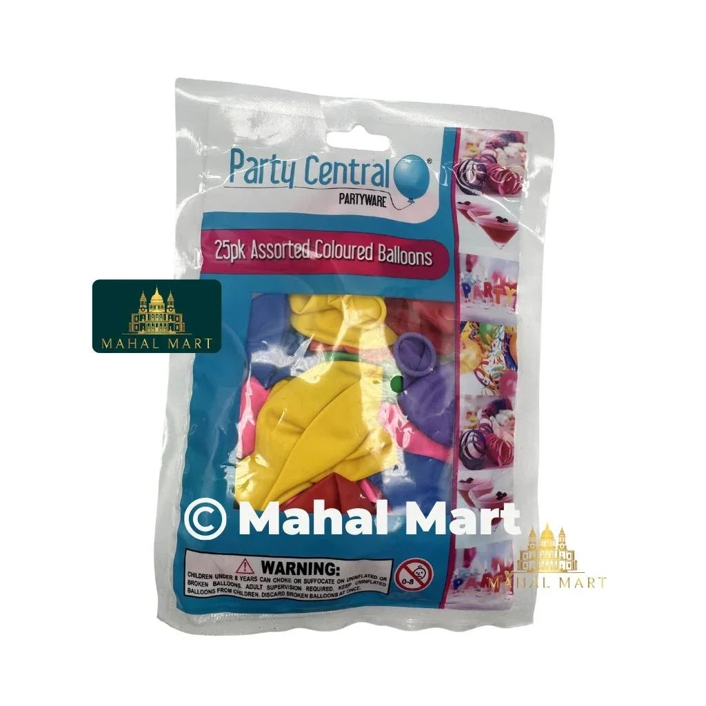 Party Central Assorted Coloured Ballon 25pcs