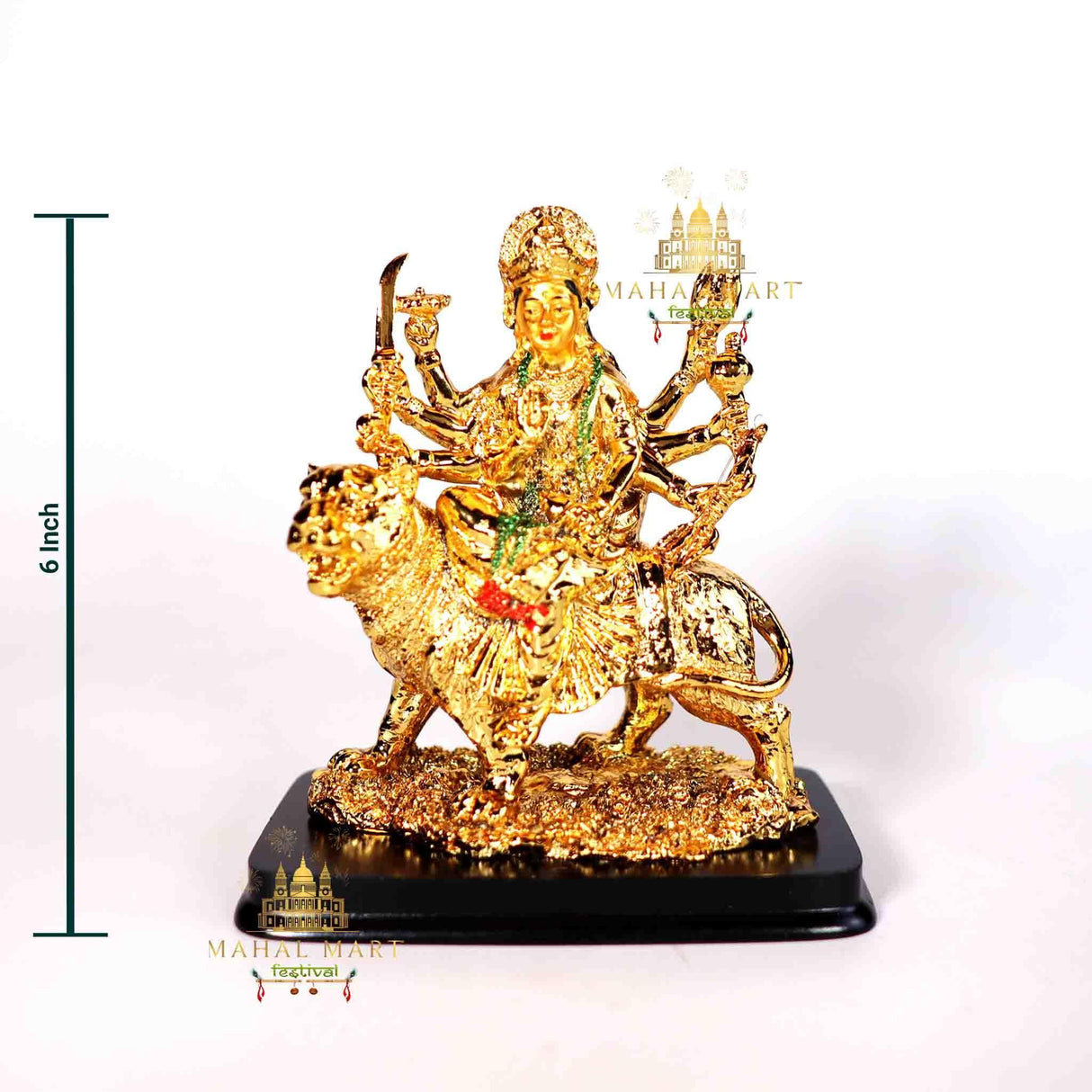 Sacred Golden Durga Mata Statue 6inch