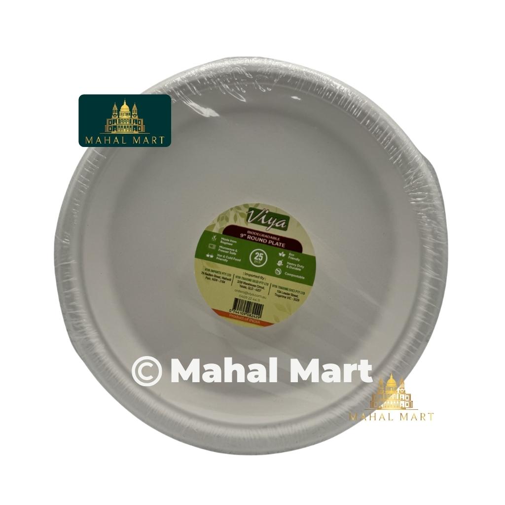 Viya Biodegradable 9'' Round Plate 25pcs