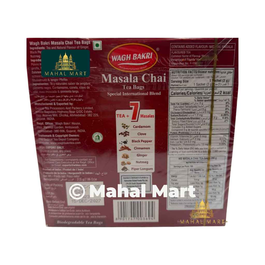 Wagh Bakri Masala Chai Tea Bags 200g