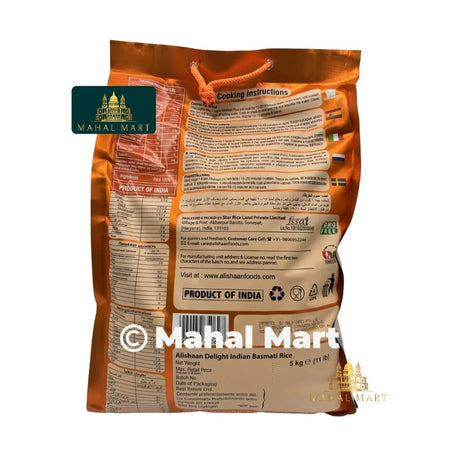Alishaan Delight Indian Basmati Rice Premium 5kg