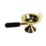 Brass Diya with Black Handle - Mahal Mart