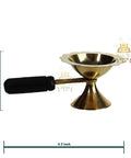 Brass Diya with Black Handle - Mahal Mart