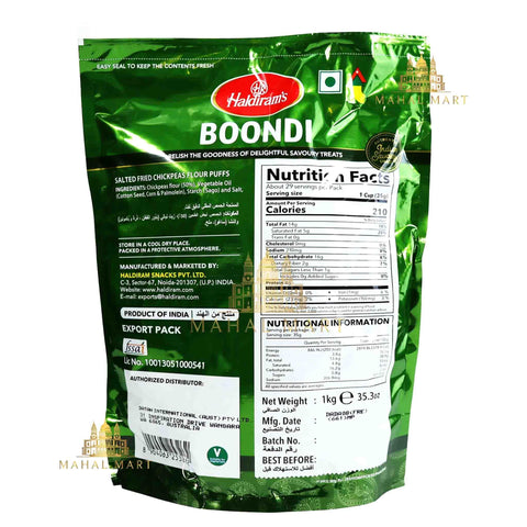 Haldiram Boondi Plain 1kg - Mahal Mart