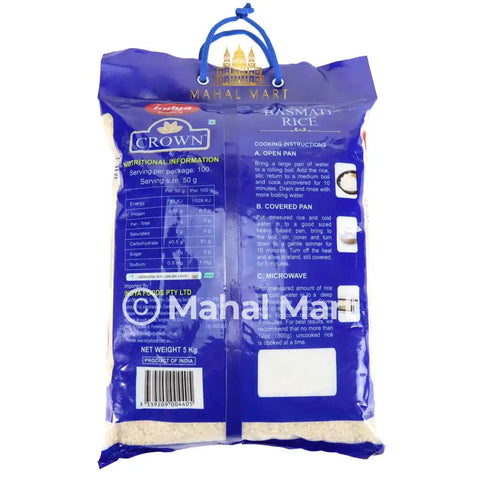 Indya Crown Basmati Rice 5kg - Mahal Mart