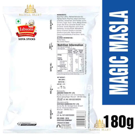 Jabsons Soya Stick Magic Masala 180g - Mahal Mart