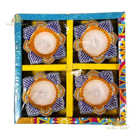 Lotus Waxed Diya Candle