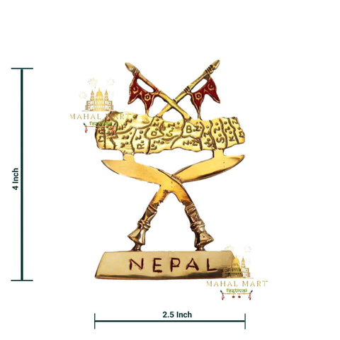 Nepali Flag Metal Display with Map & Khukuri