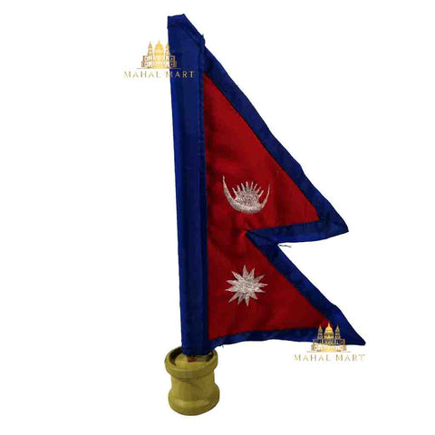 Nepali Flag 9Inch with Wooden Stand