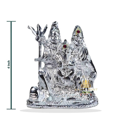 Shiv Pariwar in Silver-Painted - Mahal Mart