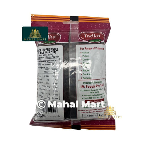 Tadka Black Pepper Whole 200g