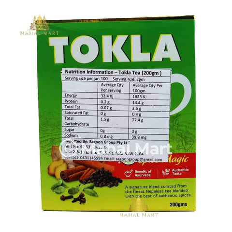 Tokla Tea Masala Box 200g - Mahal Mart