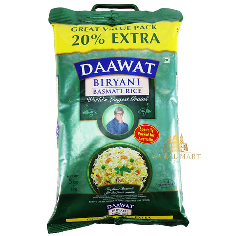 Daawat Biryani 5kg 20% Extra FREE - Mahal Mart